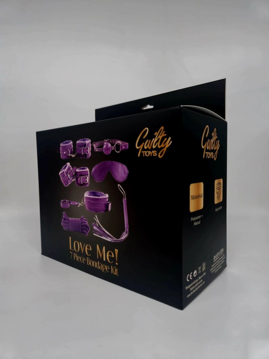 Set BDSM 7 Piese Love Me!, Mov, Guilty Toys, #2, Erotic24.ro