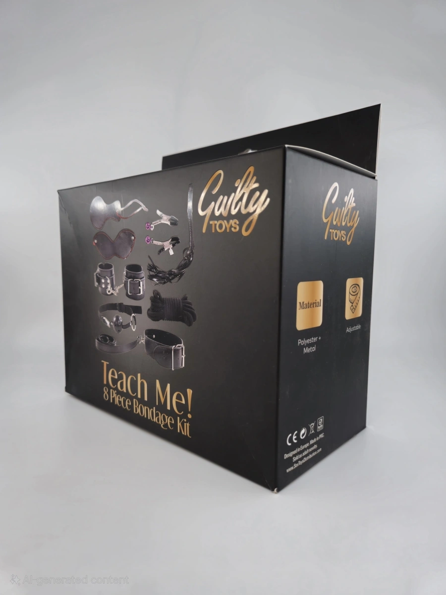 Set BDSM 8 Piese Teach Me!, Negru, Guilty Toys, #2, Erotic24.ro