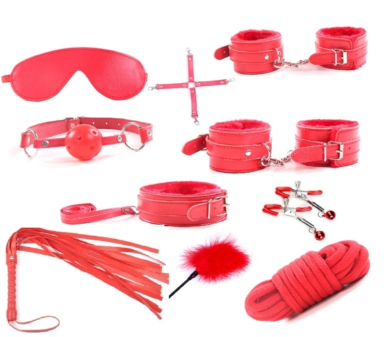 Set BDSM 10 Piese Sublime Surrender, Rosu, Guilty Toys