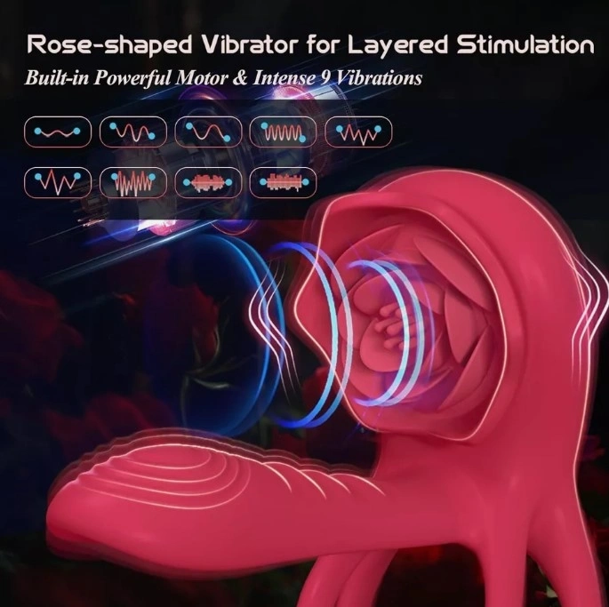 Inel Rosa Penis Ring With Sleeve, Remote Control, 9 Moduri Vibratii, Silicon, USB, Rosu, Passion Labs, #6, Erotic24.ro