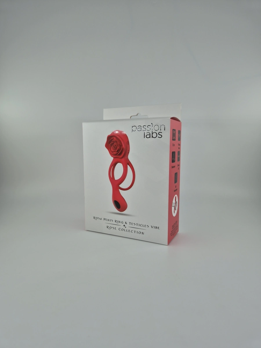 Inel Rosa Penis Ring&Testicles Vibe, Remote Control, 9 Moduri Vibratii, Silicon, USB, Rosu, Passion Labs, #5, Erotic24.ro