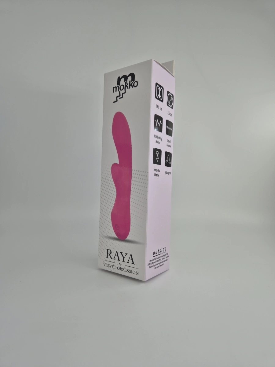 Vibrator Raya, 12 Moduri Vibratii, Silicon Lichid, USB Magnetic, Roz, 19.5 cm, Mokko Toys, Nr. 4, Erotic24.ro