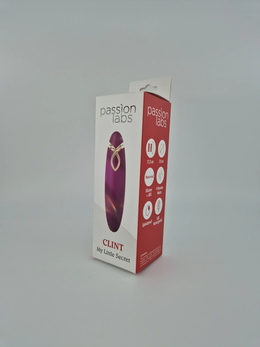 Stimulator Clint, 9 Moduri Vibratii, Silicon, USB, Rosu, 11.2 cm, Passion Labs, #6, Erotic24.ro