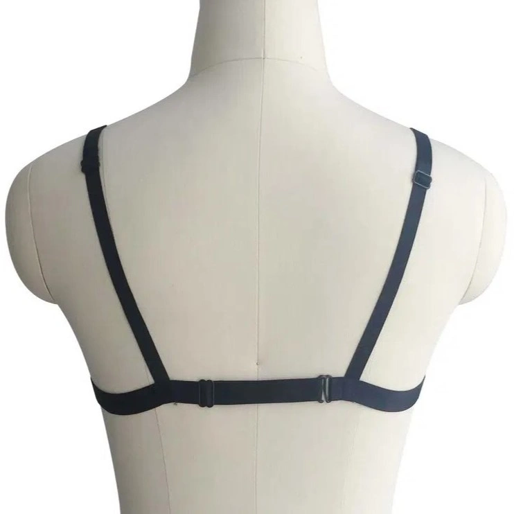 Sutien Open Cups din Benzi Satinate Misty, Negru, S-L, Mokko Toys, Nr. 4, Erotic24.ro