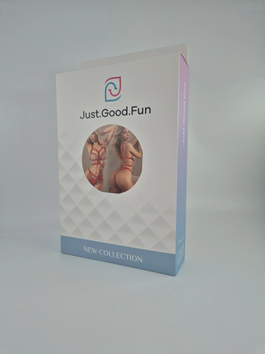 Set Lenjerie Harness Signature Look 2 Piese, Rosu, S-L, JGF Lingerie, #2, Erotic24.ro