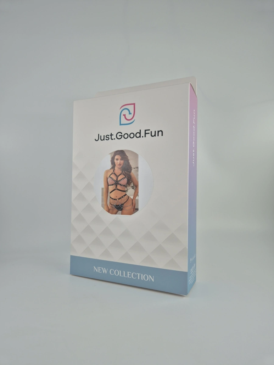 Set Lenjerie Harness Majesty 2 Piese, Negru, S-L, JGF Lingerie, #2, Erotic24.ro