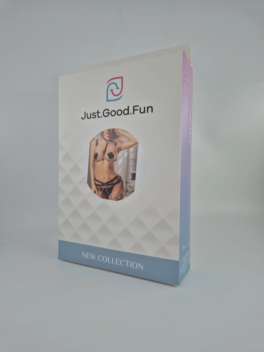 Set Lenjerie Harness Fetish Fantasy 2 Piese, Negru, S-L, JGF Lingerie, #2, Erotic24.ro