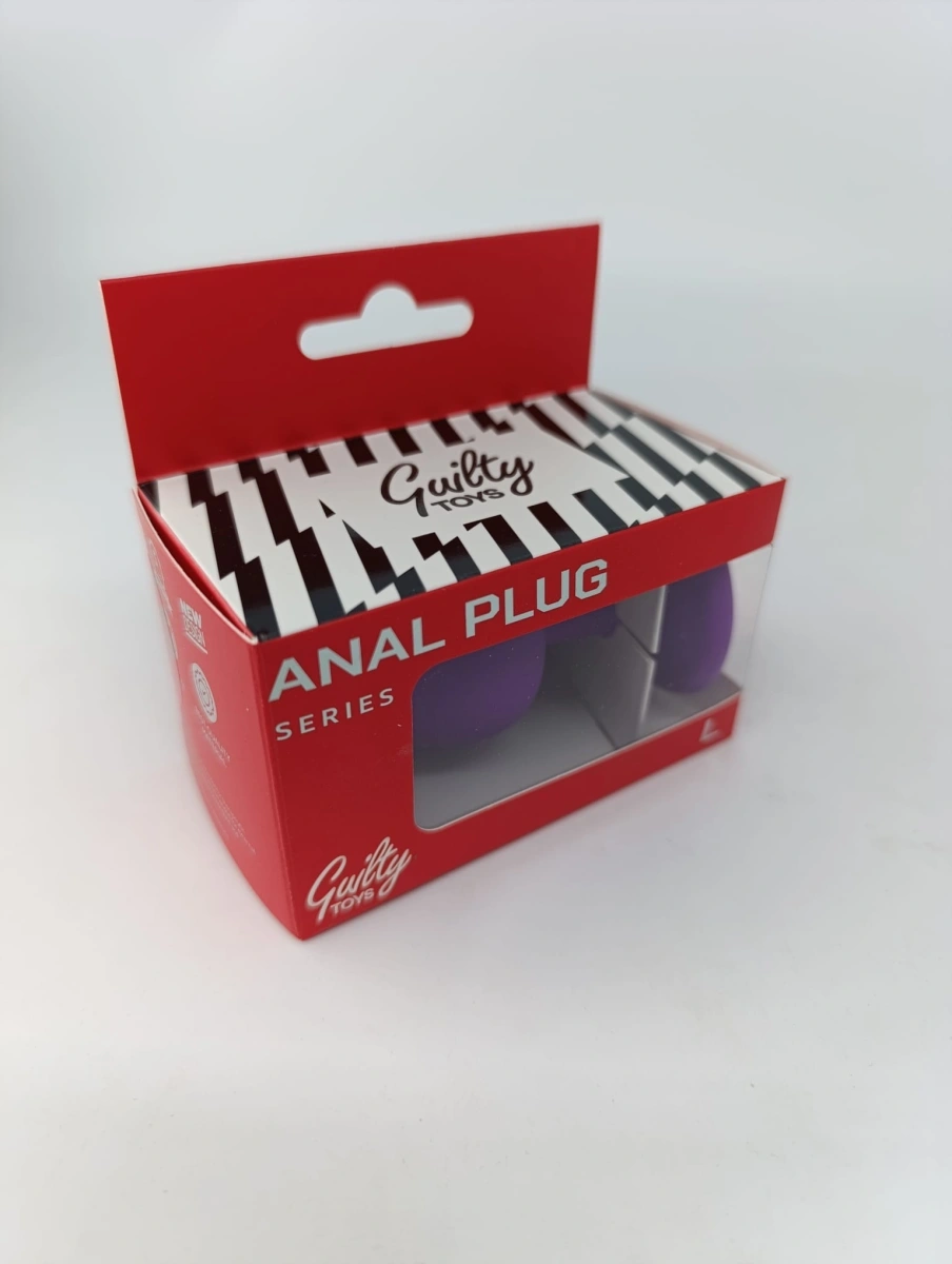 Dop Anal Silicone Buttplug, Large, Mov/Roz, Guilty Toys, #2, Erotic24.ro