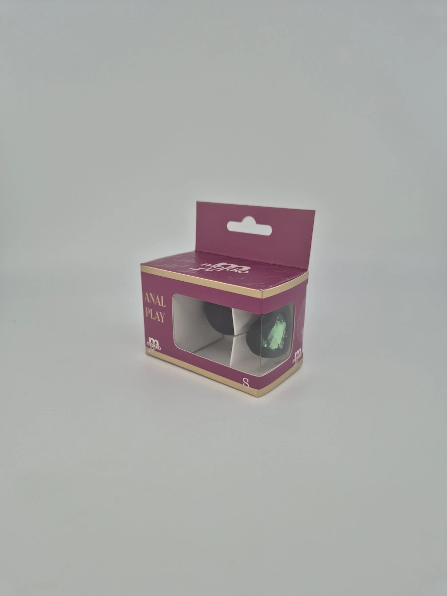 Dop Anal Brighty, Small, Silicon, Negru/Verde, Mokko Toys, #2, Erotic24.ro