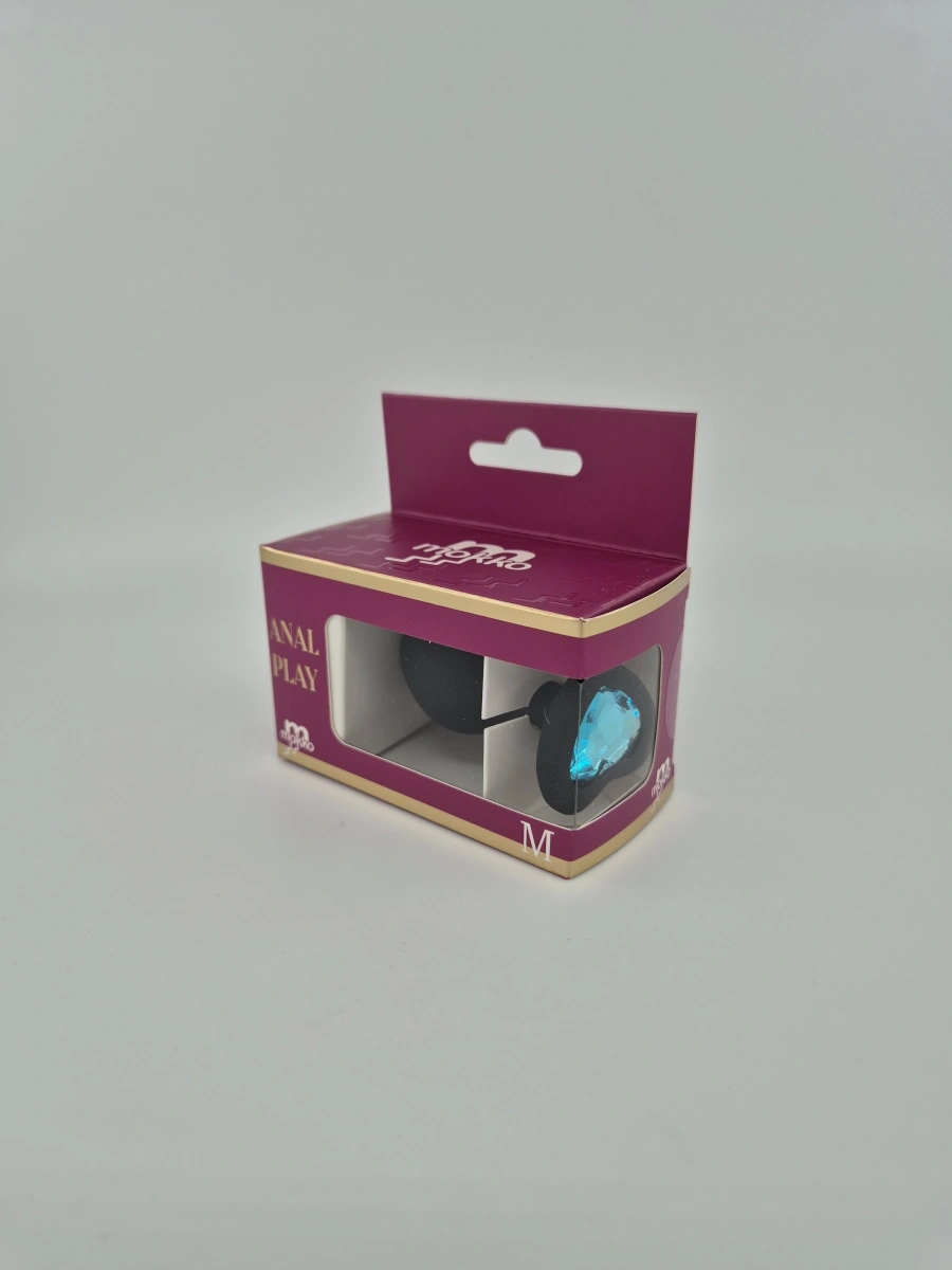 Dop Anal Brighty, Medium, Silicon, Negru/Albastru Deschis, Mokko Toys, #3, Erotic24.ro