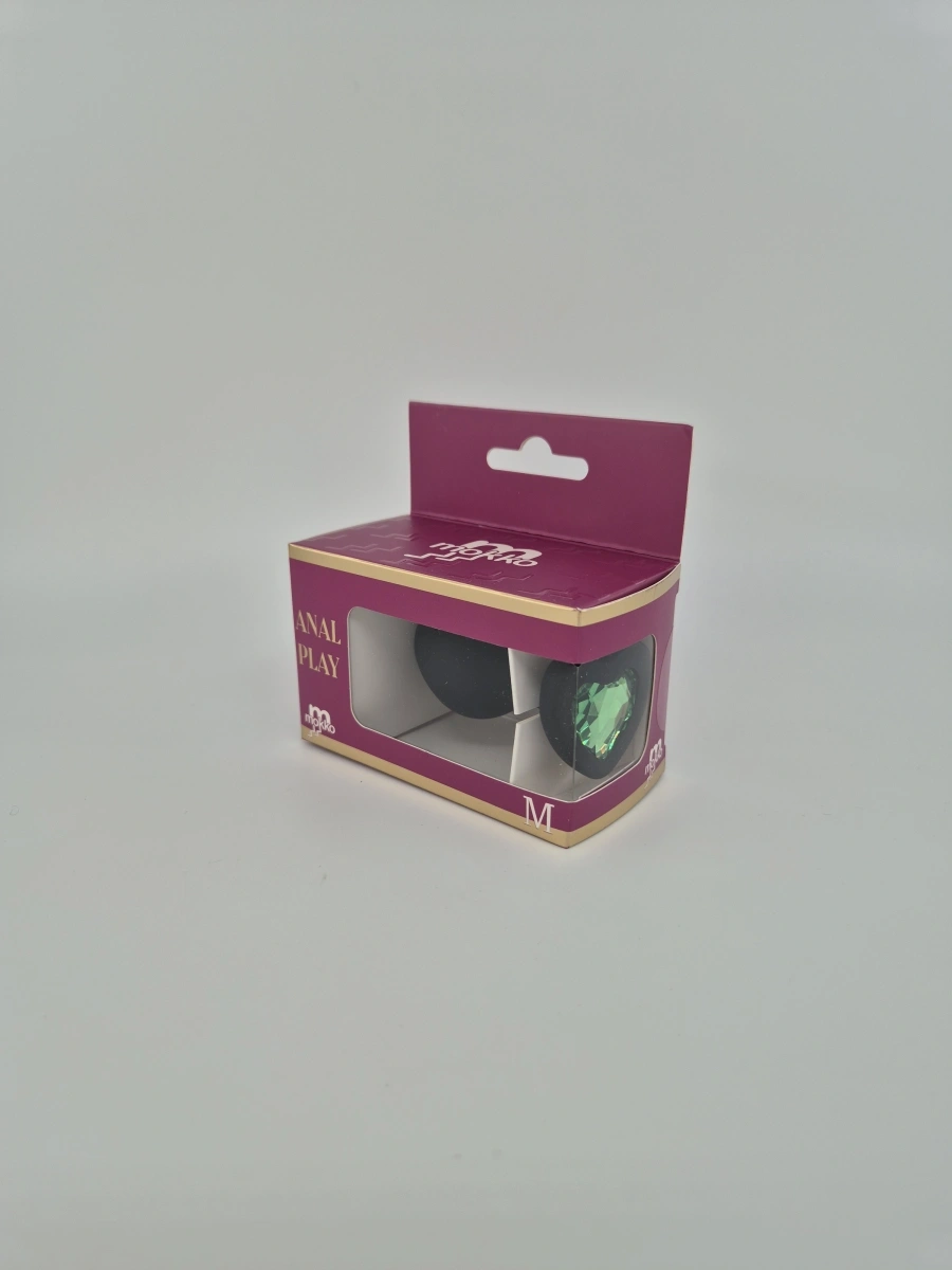 Dop Anal Brighty, Medium, Silicon, Negru/Verde, Mokko Toys, #2, Erotic24.ro