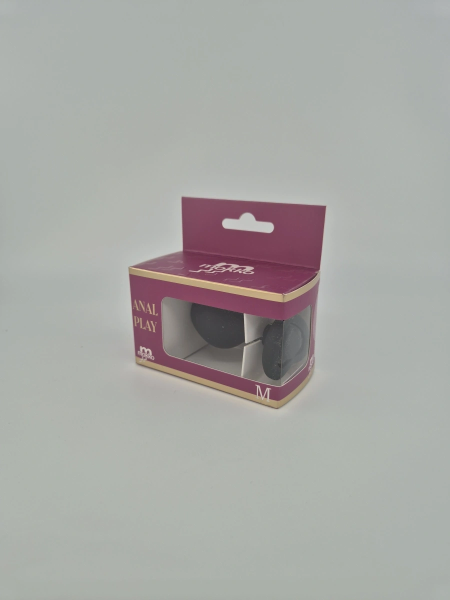 Dop Anal Brighty, Medium, Silicon, Negru/Negru, Mokko Toys, Nr. 2, Erotic24.ro