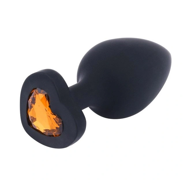 Dop Anal Brighty, Medium, Silicon, Negru/Portocaliu, Mokko Toys, #2, Erotic24.ro