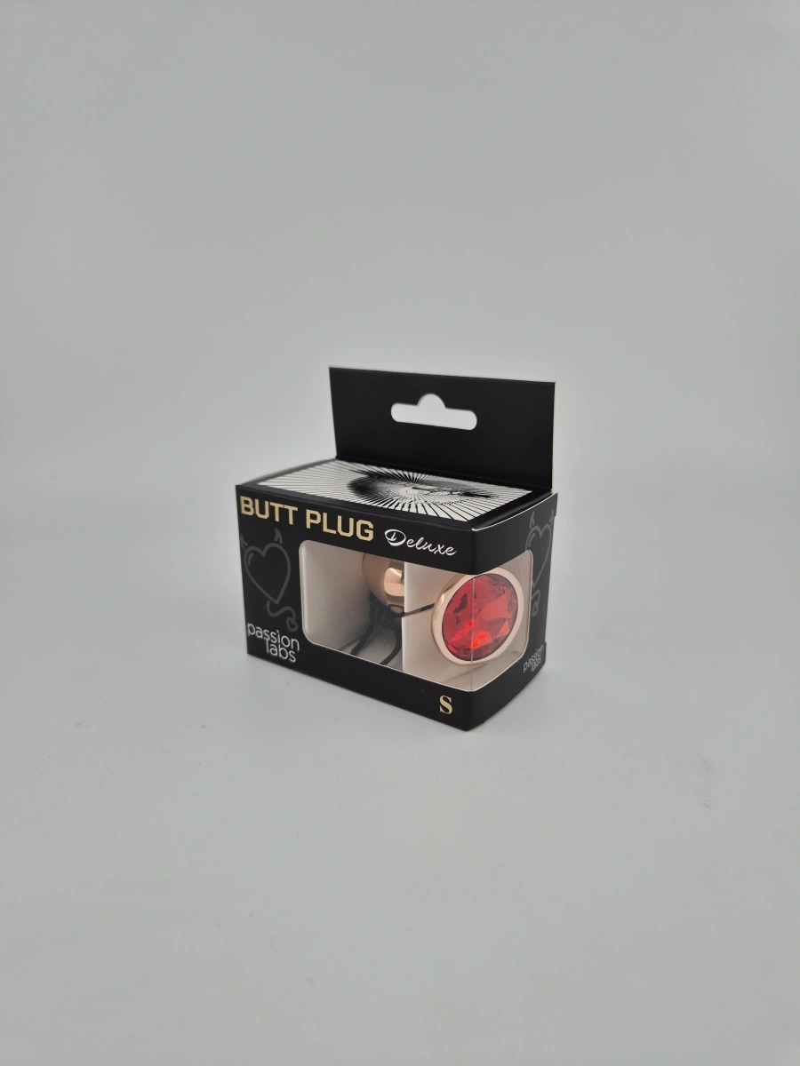 Dop Anal Charm Anal Plug Small, Rose Gold, Piatra Rosu, Passion Labs, #2, Erotic24.ro