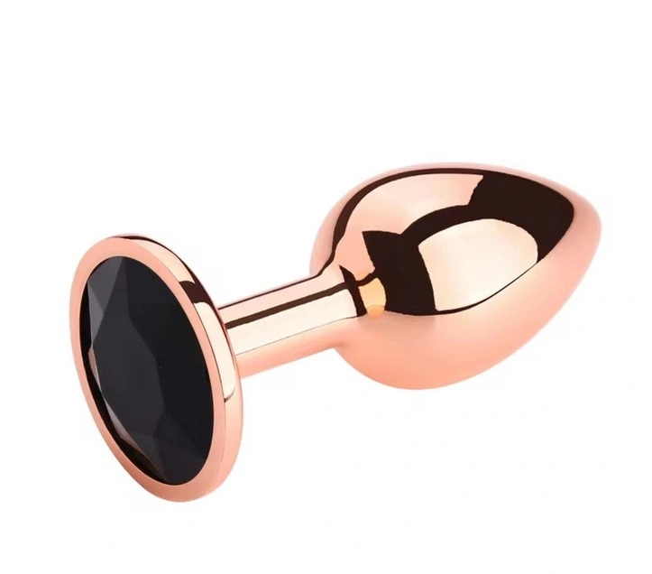 Dop Anal Charm Anal Plug Small, Rose Gold, Piatra Neagra, Passion Labs