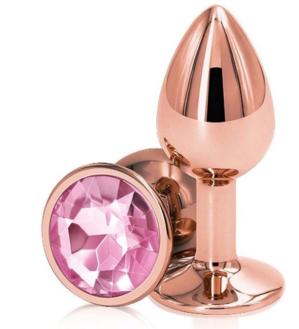 Dop Anal Charm Anal Plug Small, Rose Gold, Piatra Roz, Passion Labs