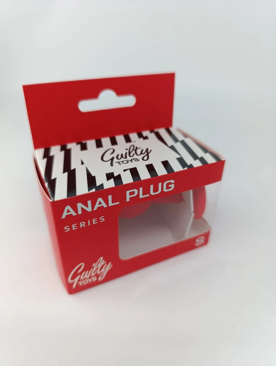 Dop Anal Silicone Buttplug. Small. Rosu/Mov Deschis. Guilty Toys, Nr. 2, Erotic24.ro