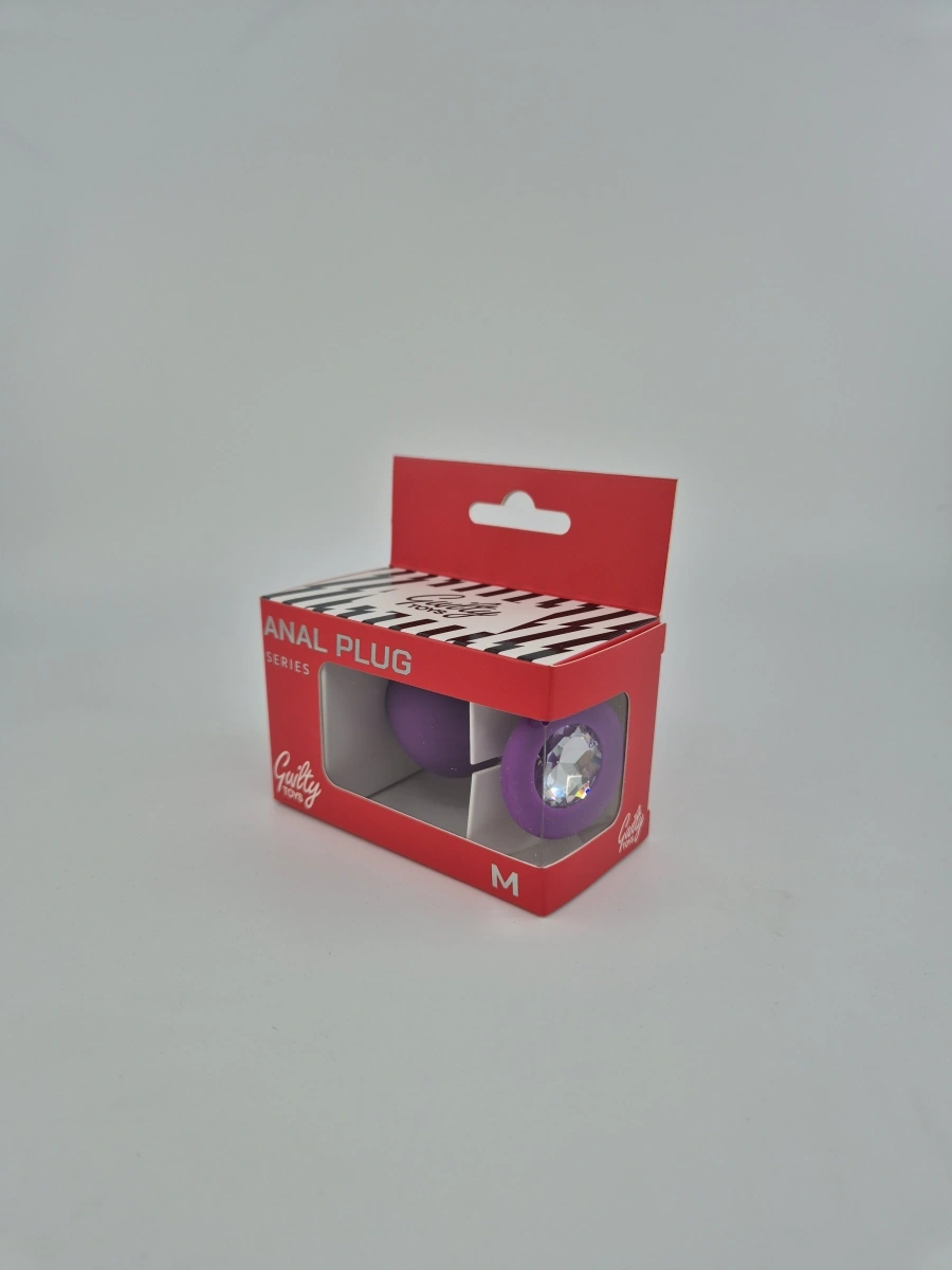 Dop Anal Silicone Buttplug, Medium, Mov/Transparent, Guilty Toys, Nr. 2, Erotic24.ro