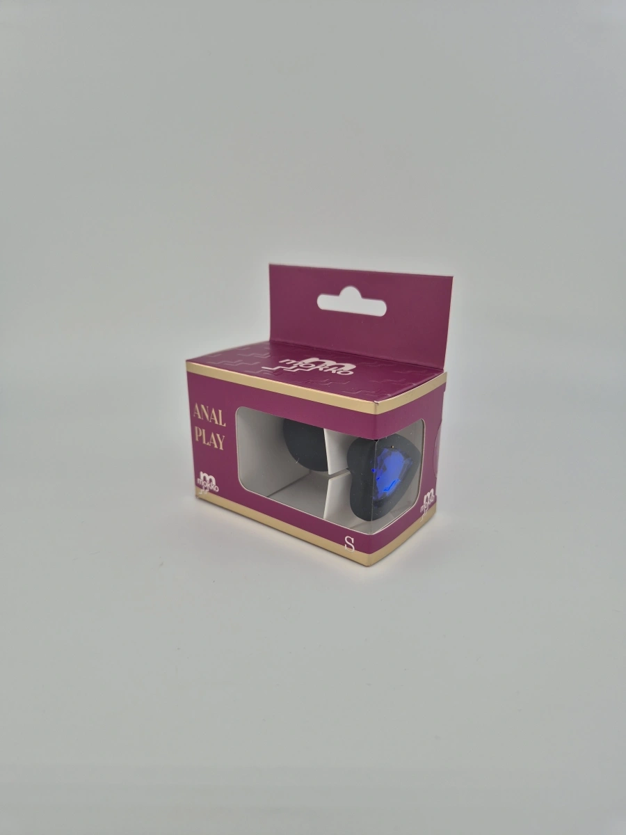 Dop Anal Brighty, Small Silicon Negru/Albastru Mokko Toys, #2, Erotic24.ro