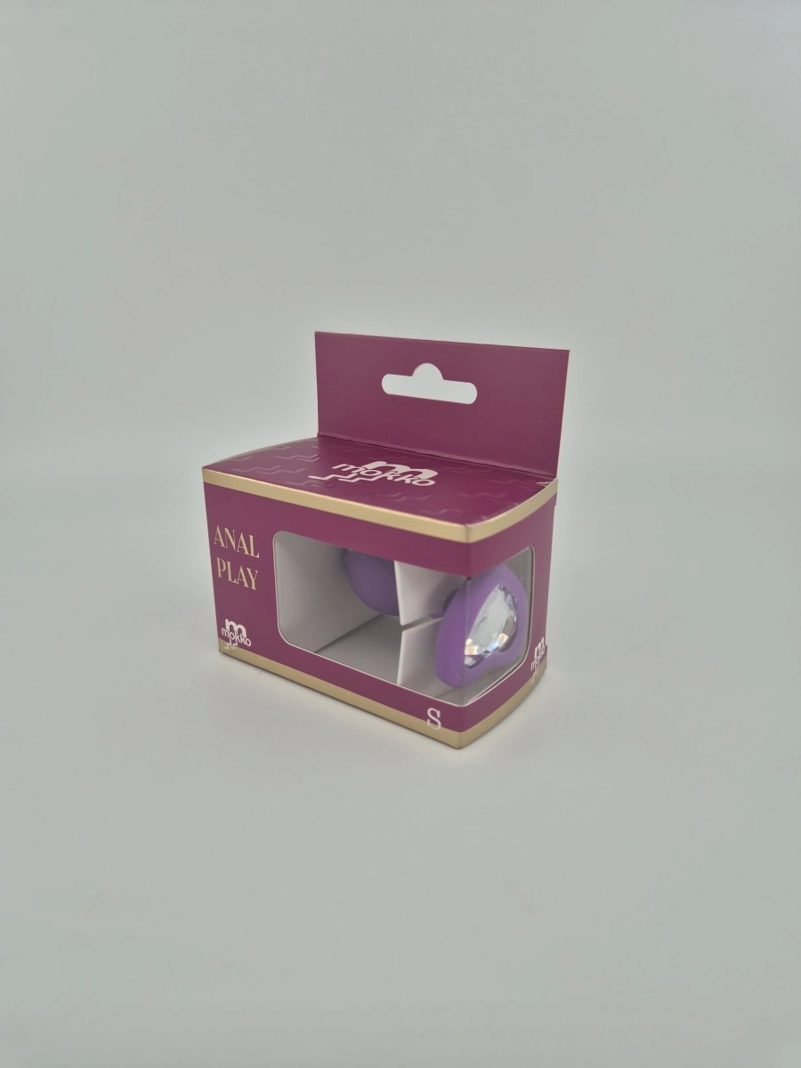 Dop Anal Brighty, Small, Silicon, Mov/Transparent, Mokko Toys, Nr. 2, Erotic24.ro