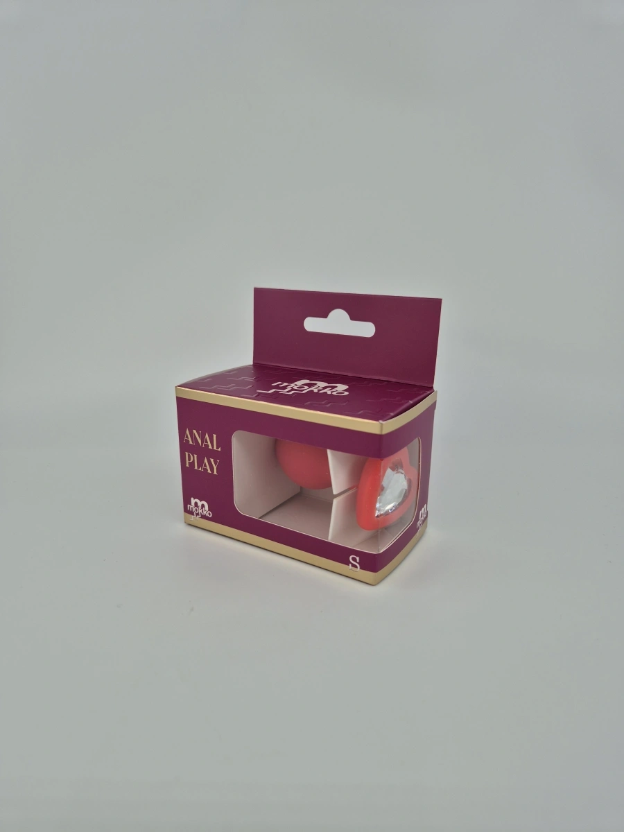 Dop Anal Brighty, Small, Silicon, Rosu/Transparet, Mokko Toys, #2, Erotic24.ro