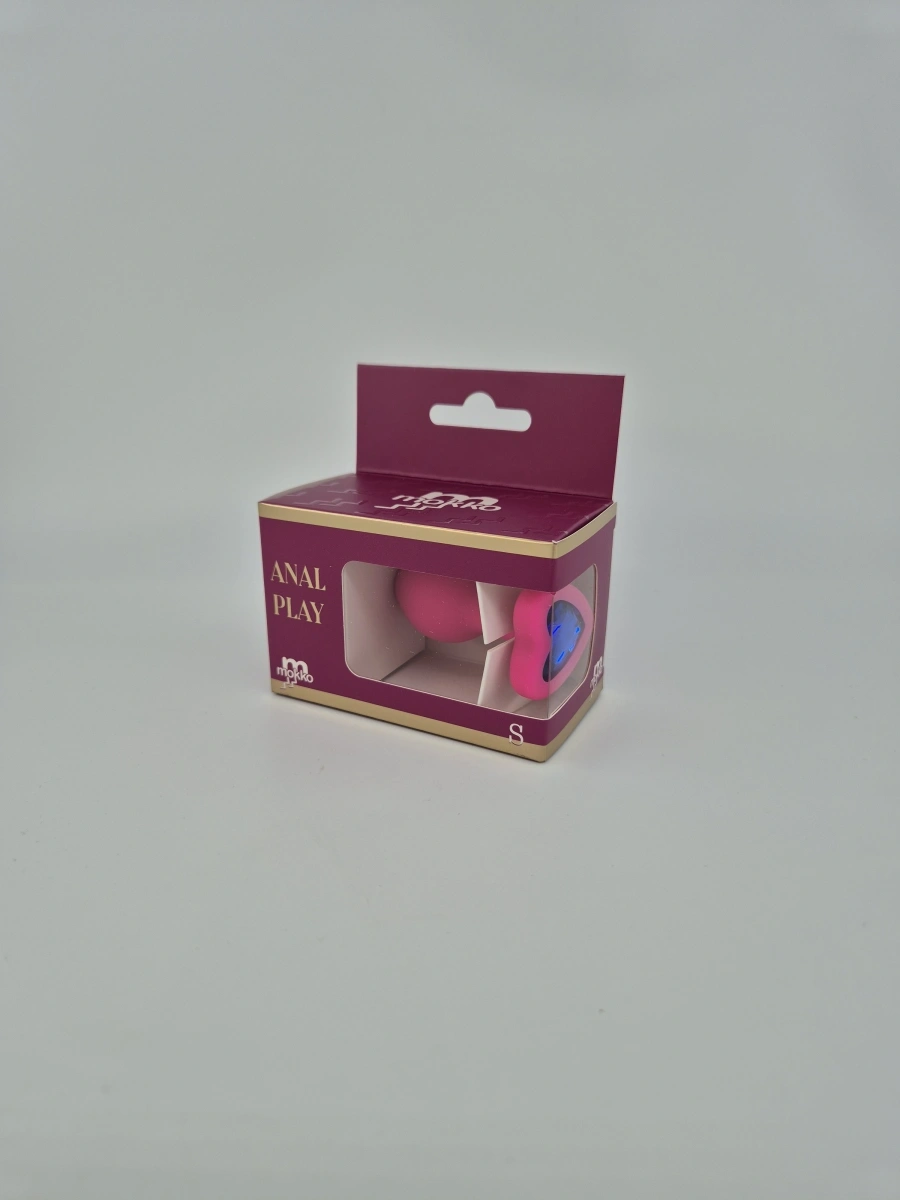 Dop Anal Brighty, Small, Silicon, Roz/Albastru Inchis, Mokko Toys, #2, Erotic24.ro