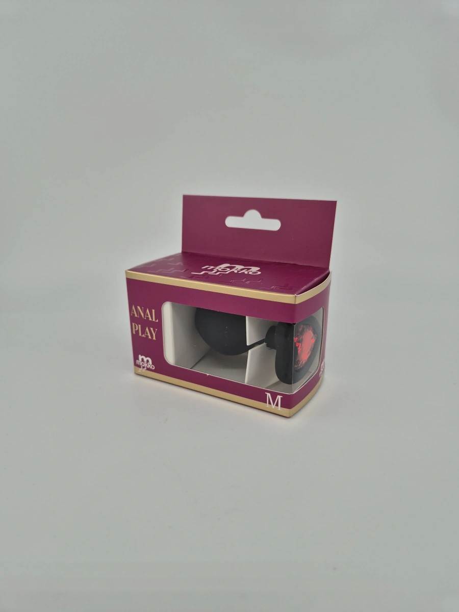 Dop Anal Brighty, Medium, Silicon, Negru/Rosu, Mokko Toys, #3, Erotic24.ro