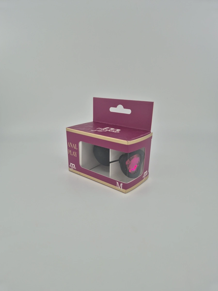 Dop Anal Brighty, Medium, Silicone, Negru/Roz, Mokko Toys, #3, Erotic24.ro