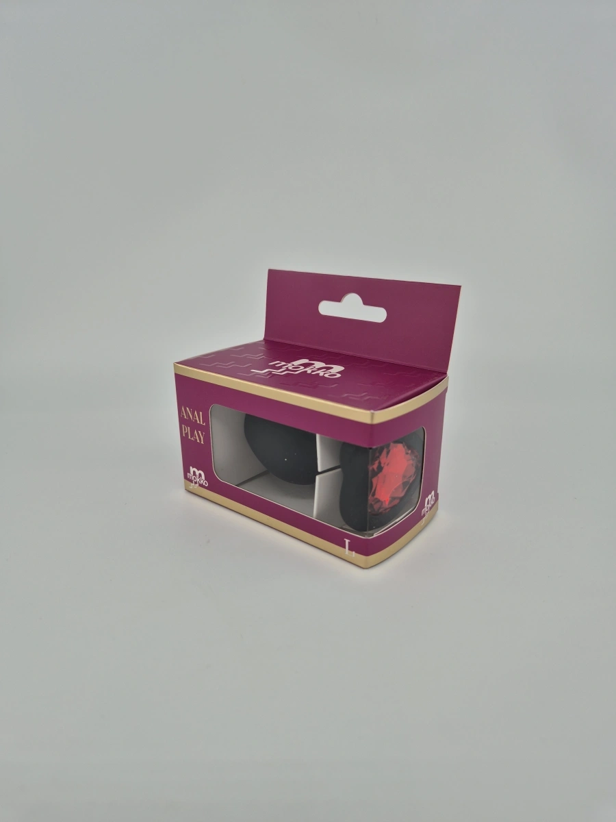 Dop Anal Brighty Large Silicon Negru/Rosu Mokko Toys, Nr. 3, Erotic24.ro