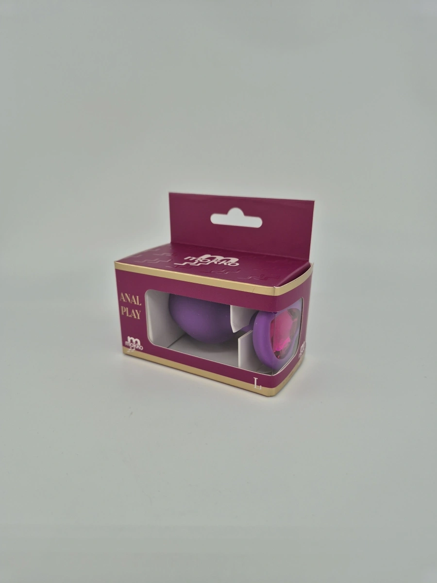 Dop Anal Brighty, Large, Silicon, Mov/Pink, Mokko Toys, Nr. 3, Erotic24.ro