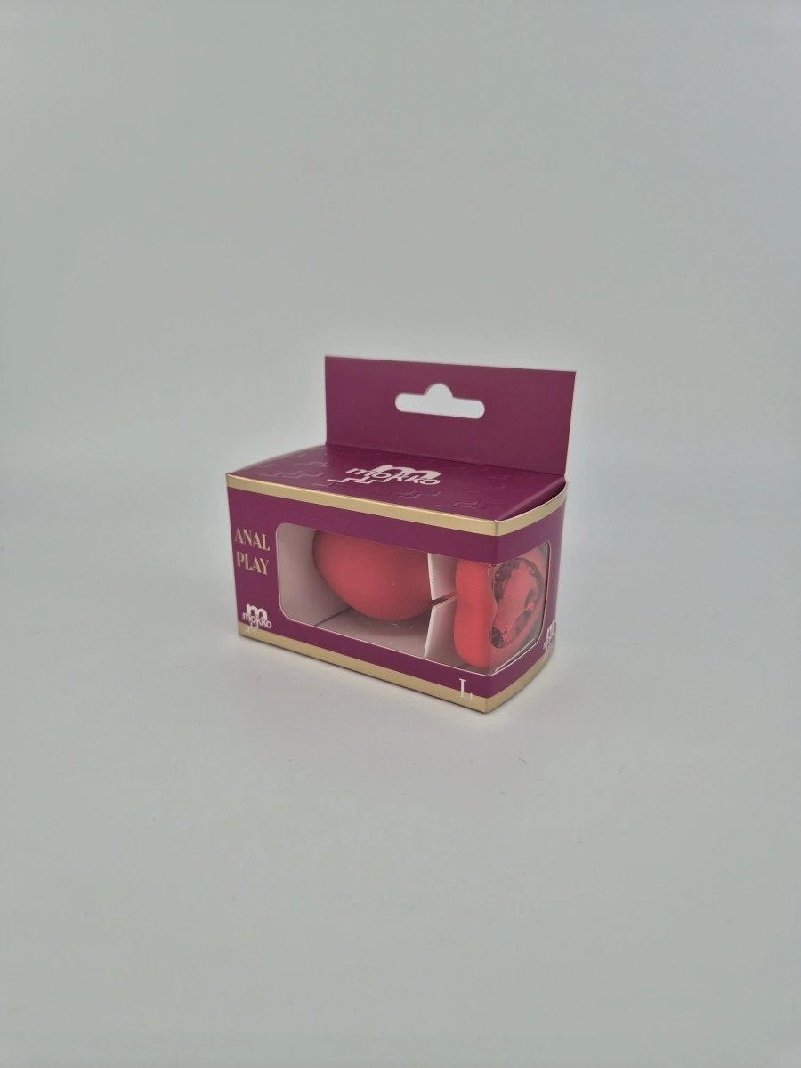 Dop Anal Brighty Large Silicon Rosu/Rosu Mokko Toys, #3, Erotic24.ro