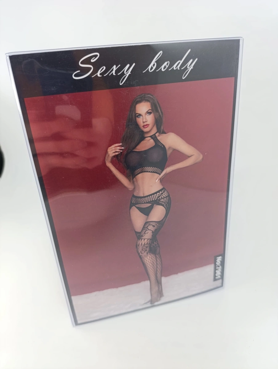 Set Clara 2 Piese Top+Ciorapi, Negru, S-L, Nr. 4, Erotic24.ro