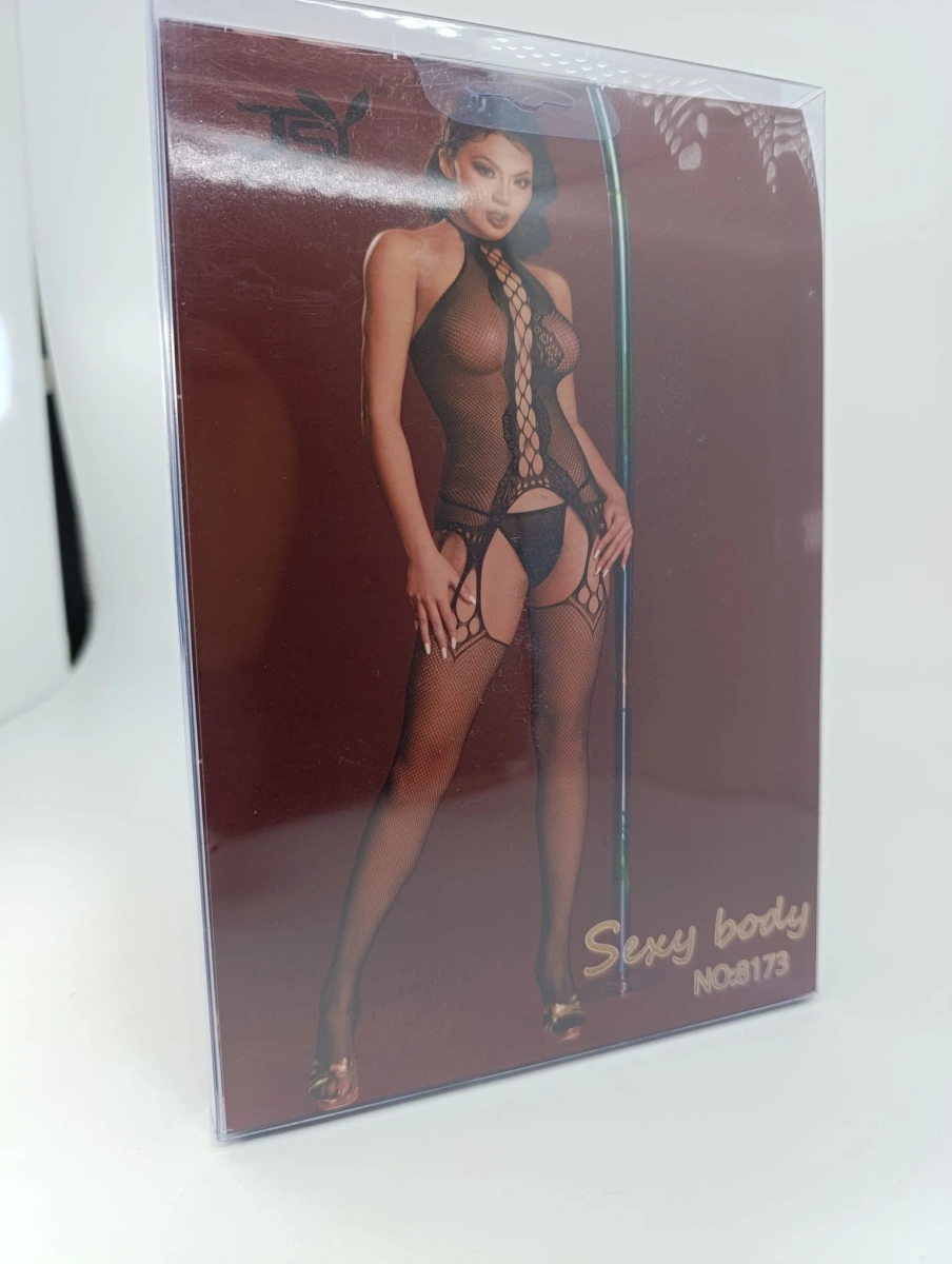 Bodystocking Elastic Flirty, Negru, S-L, #6, Erotic24.ro