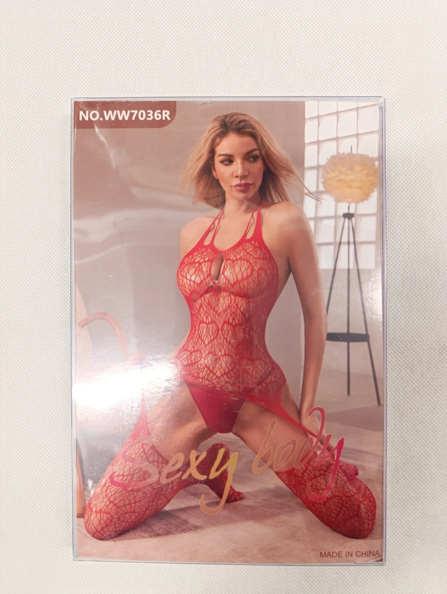 Bodystocking Sexy Elastic Lorry, Rosu, S-L, Nr. 5, Erotic24.ro