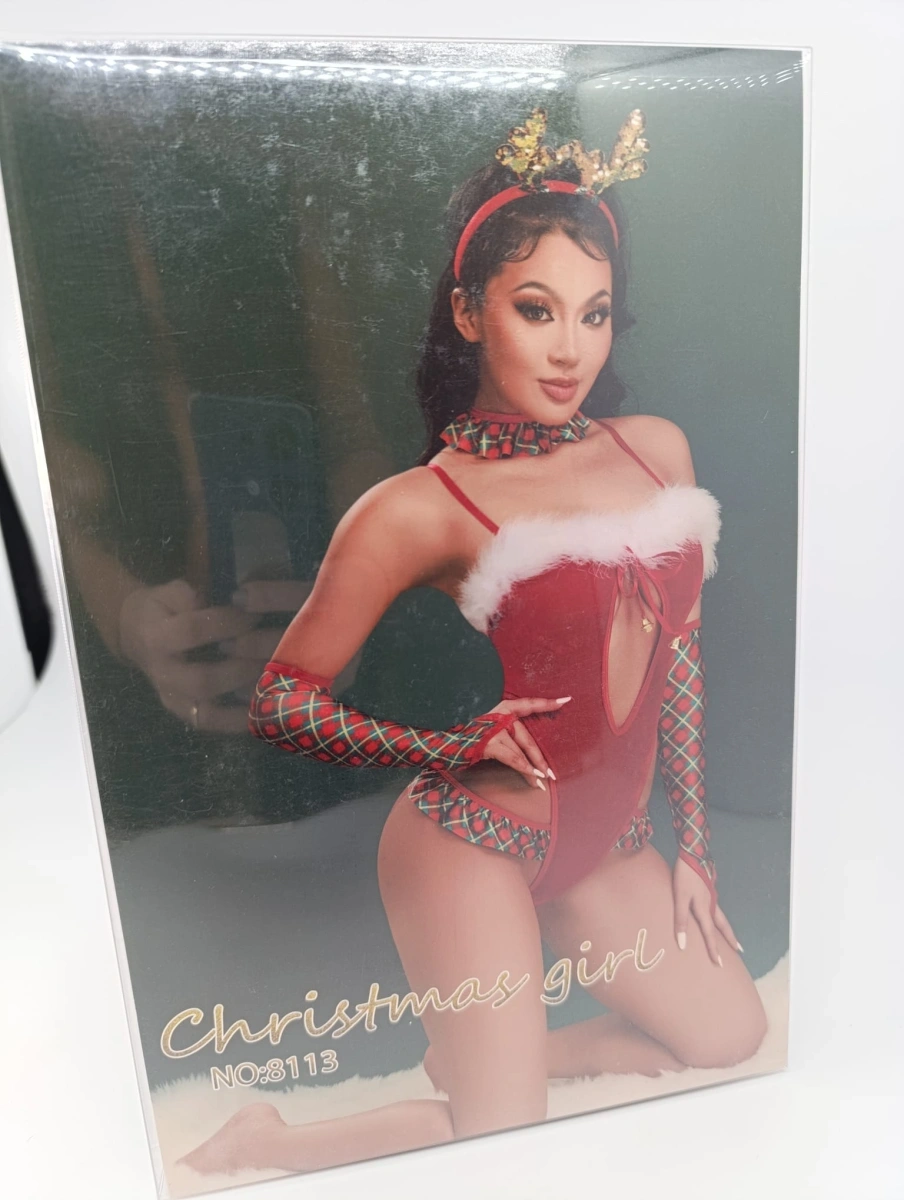 Set Lenjerie 4 Piese Hot Christmas, Rosu, S/M, #6, Erotic24.ro