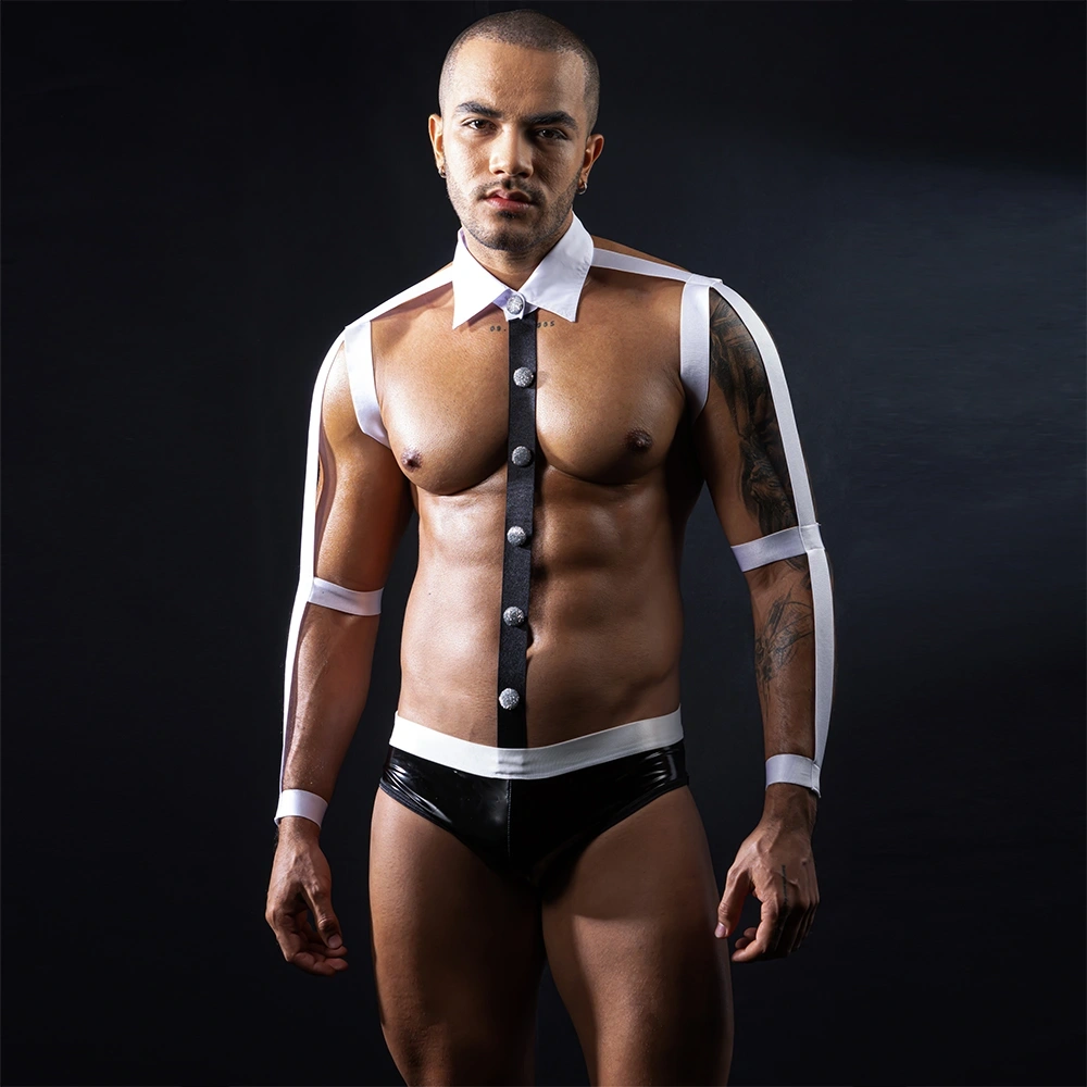 Costumatie Sexy Ospatar/Barman, Alb/Negru, S/M, #5, Erotic24.ro