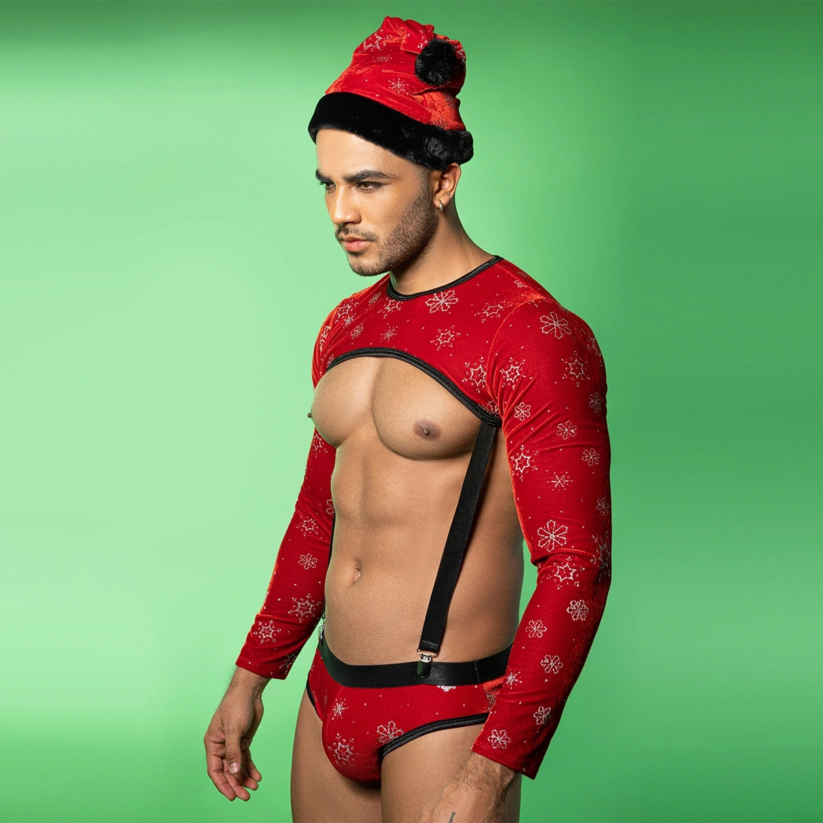 Set Lenjerie Craciun 3 Piese Mr. Christmas, Rosu, S/M, #2, Erotic24.ro