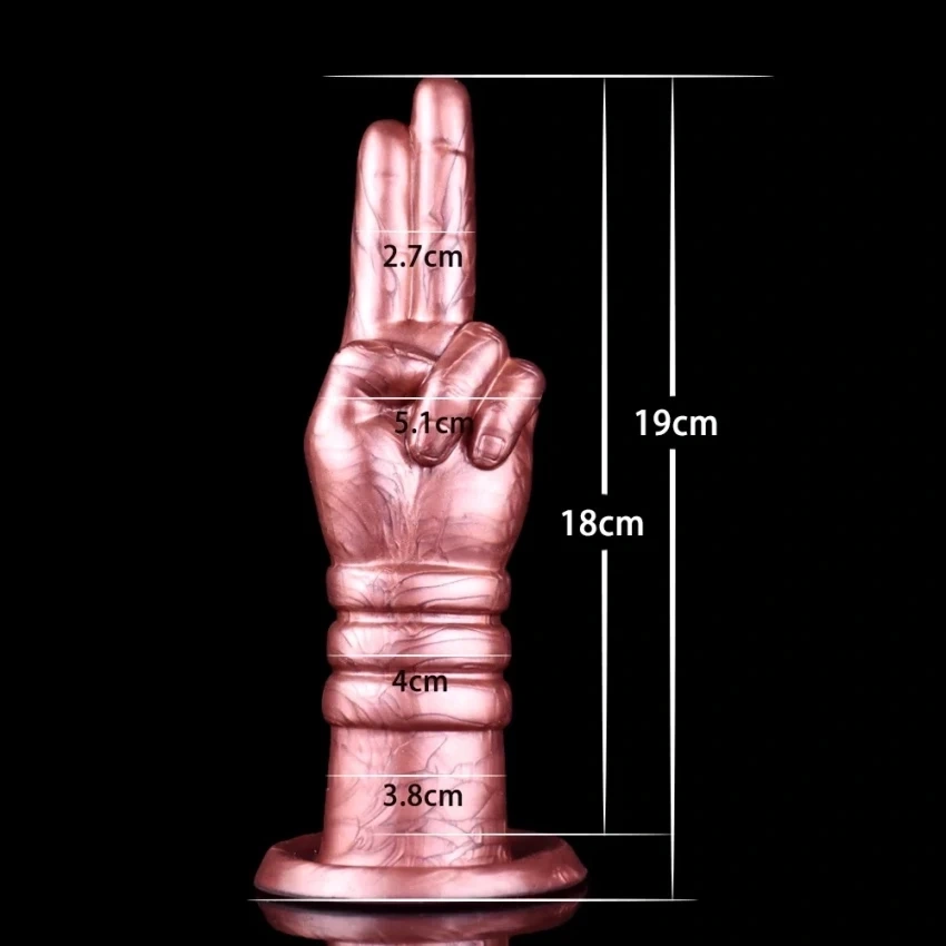Dildo Fisting 2-Finger, Silicon Lichid, Aramiu, 19 cm, #4, Erotic24.ro