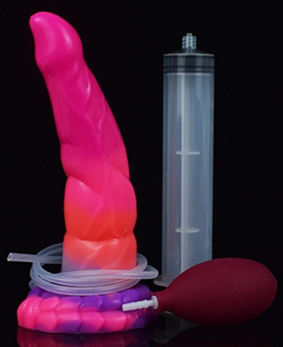 Dildo cu Ejaculare Luminous Cock, Silicon Lichid, Roz, 21 cm