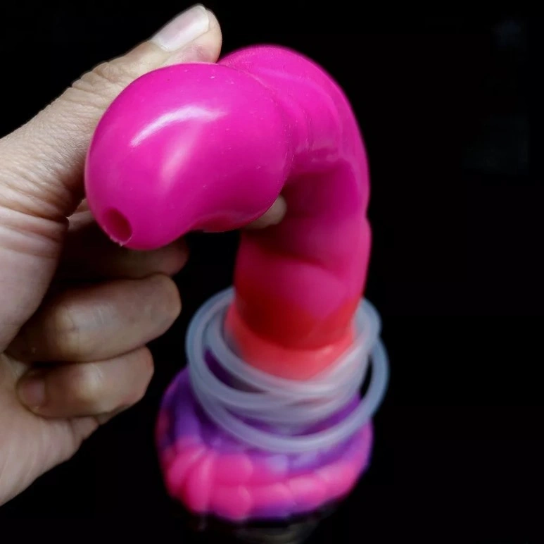 Dildo cu Ejaculare Luminous Cock, Silicon Lichid, Roz, 21 cm, #2, Erotic24.ro