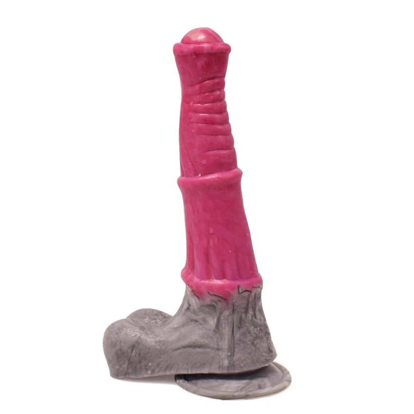 Dildo Stallion, Silicon Lichid, Roz/Gri, in SexShop KUR Romania