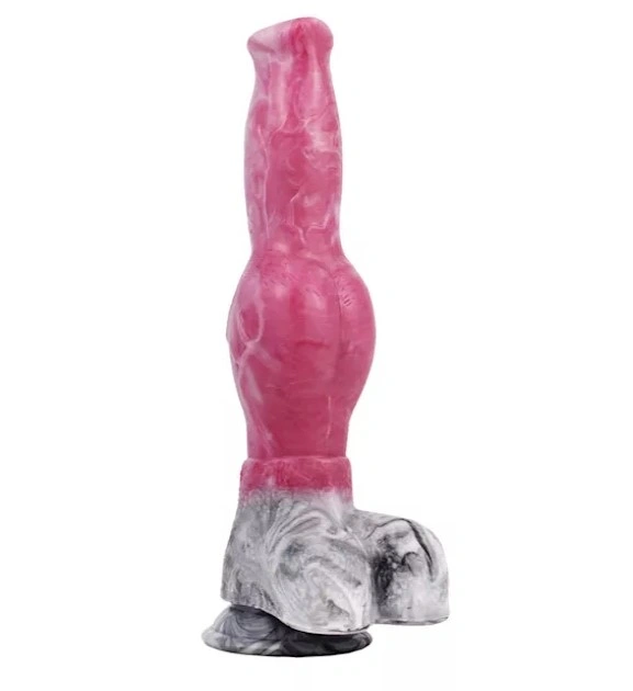 Dildo Wild Dog, Silicon Lichid, Roz/Gri, in SexShop KUR Romania