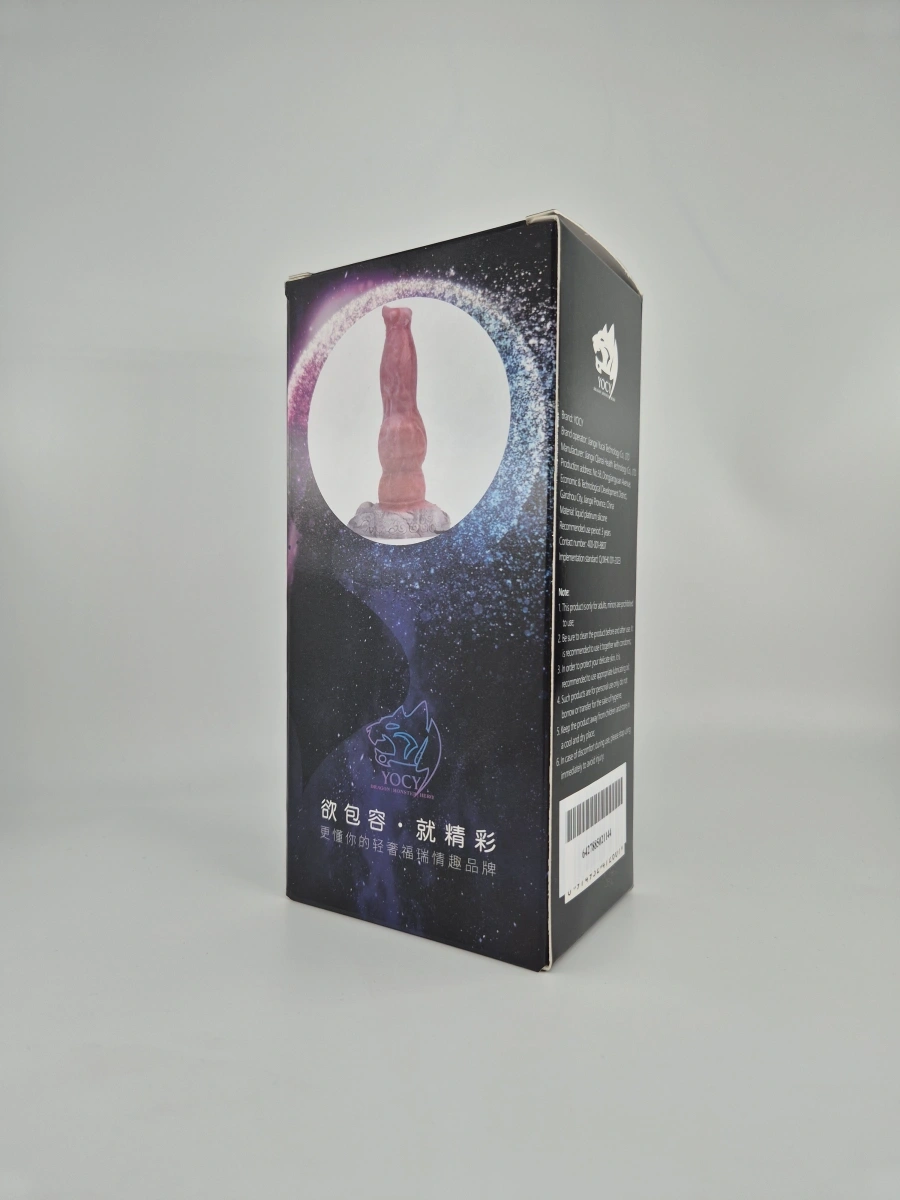 Dildo Savage Dog, Silicon Lichid, Roz/Gri, 21.5 cm, Nr. 6, Erotic24.ro