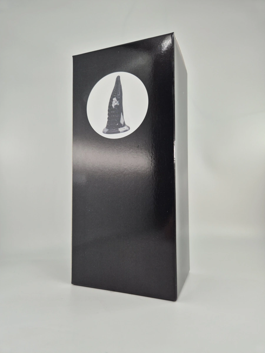 Dildo Kraken, Silicon Lichid, Negru/Alb, 23 cm, #2, Erotic24.ro