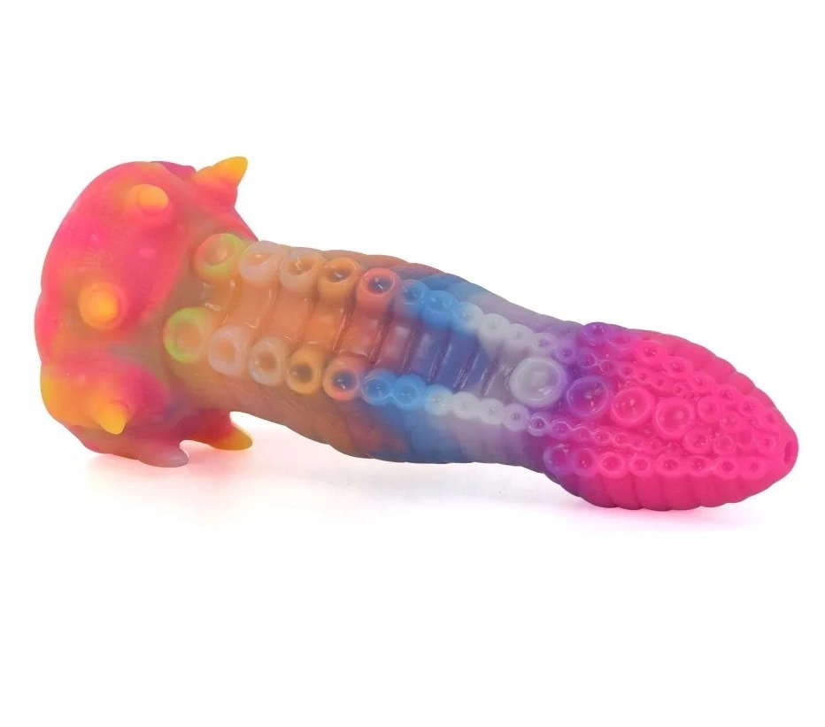 Dildo Luminous Octopus, Fosforescent, Silicon Lichid, 22 cm, #3, Erotic24.ro