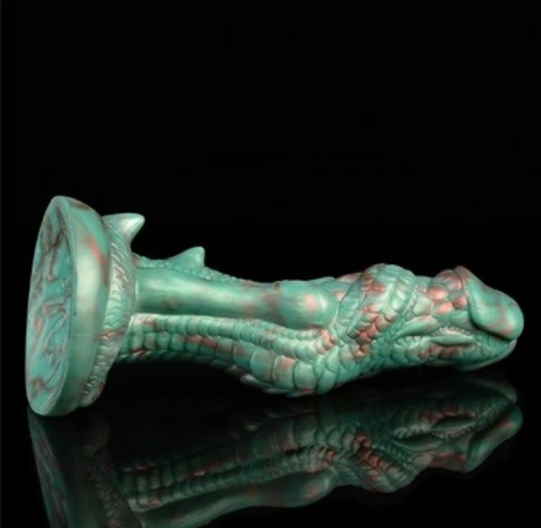 Dildo Draco, Silicon Lichid, Verde, 20.5 cm, #2, Erotic24.ro