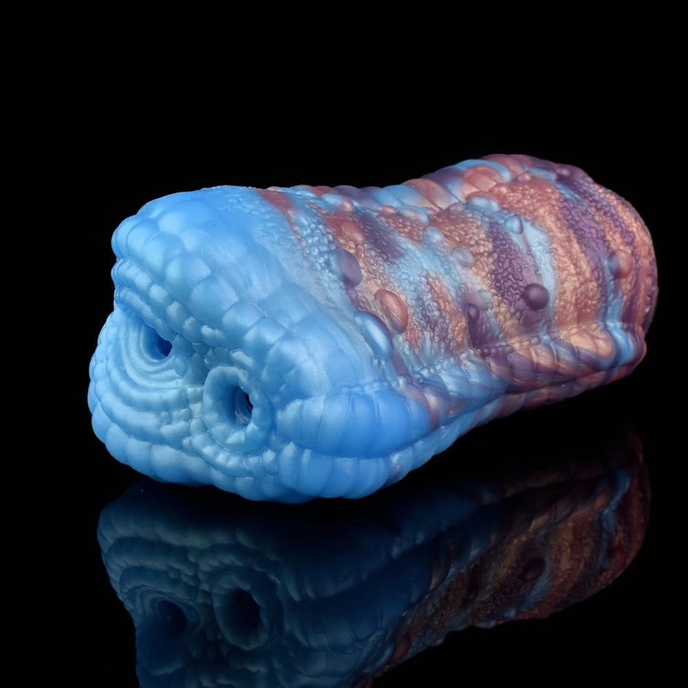 Masturbator Dragon's Shape, Silicon Lichid, Albastru, 15.5 cm, #3, Erotic24.ro