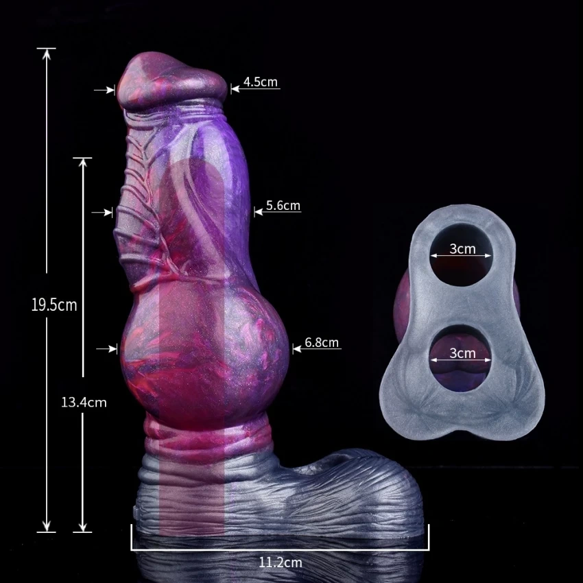 Prelungitor Penis Creature, Silicon Lichid, Mov, 20 cm, Nr. 4, Erotic24.ro