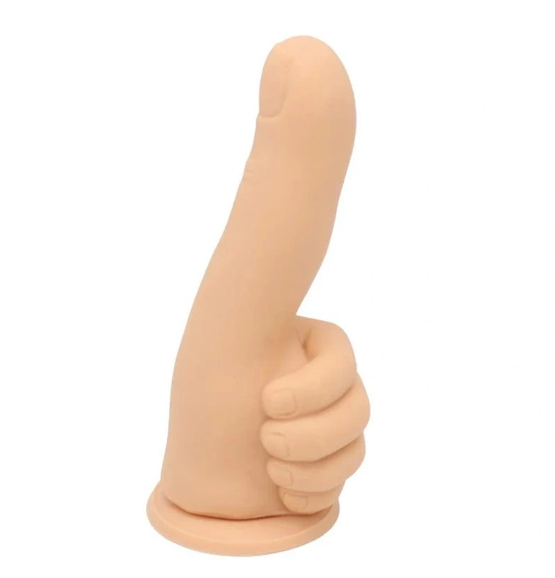 Dildo Thumber-Medium, Baza cu Ventuza, Silicon Lichid, Natural, 19 cm, Passion Labs