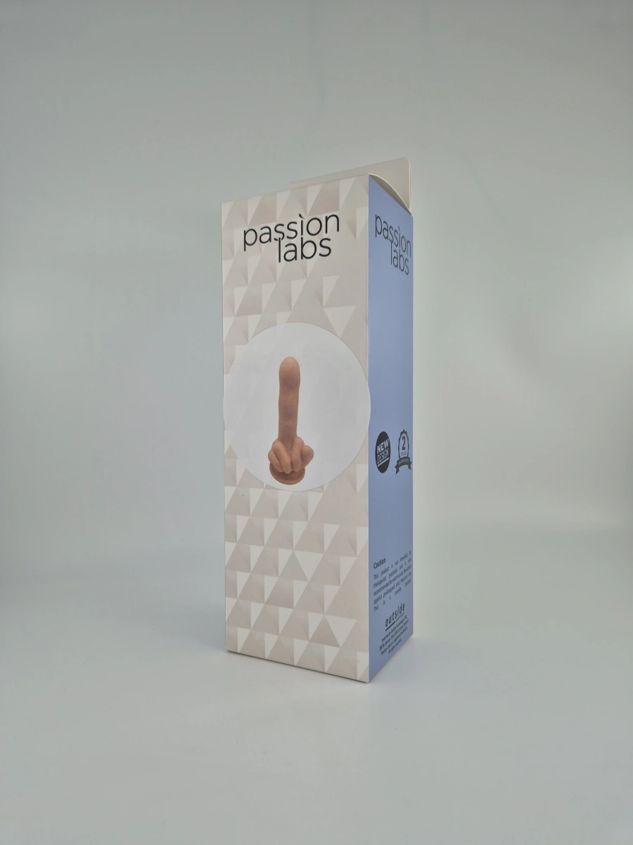 Dildo Middle Finger-Small, Baza cu Ventuza, Silicon Lichid, Natural, 15.5 cm, Passion Labs, Nr. 2, Erotic24.ro